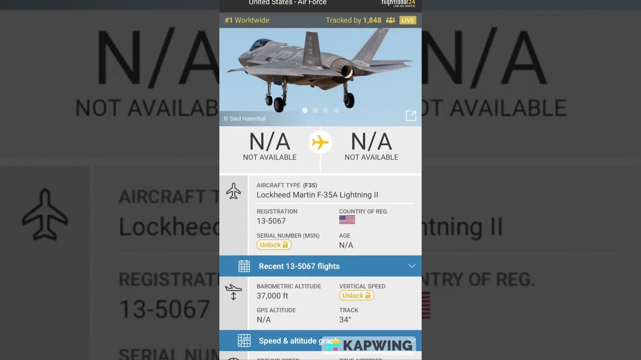 F35 Lightning Found On Flight Radar 24 #aviation #flightradar24 #airforce #planespotting #airplanes