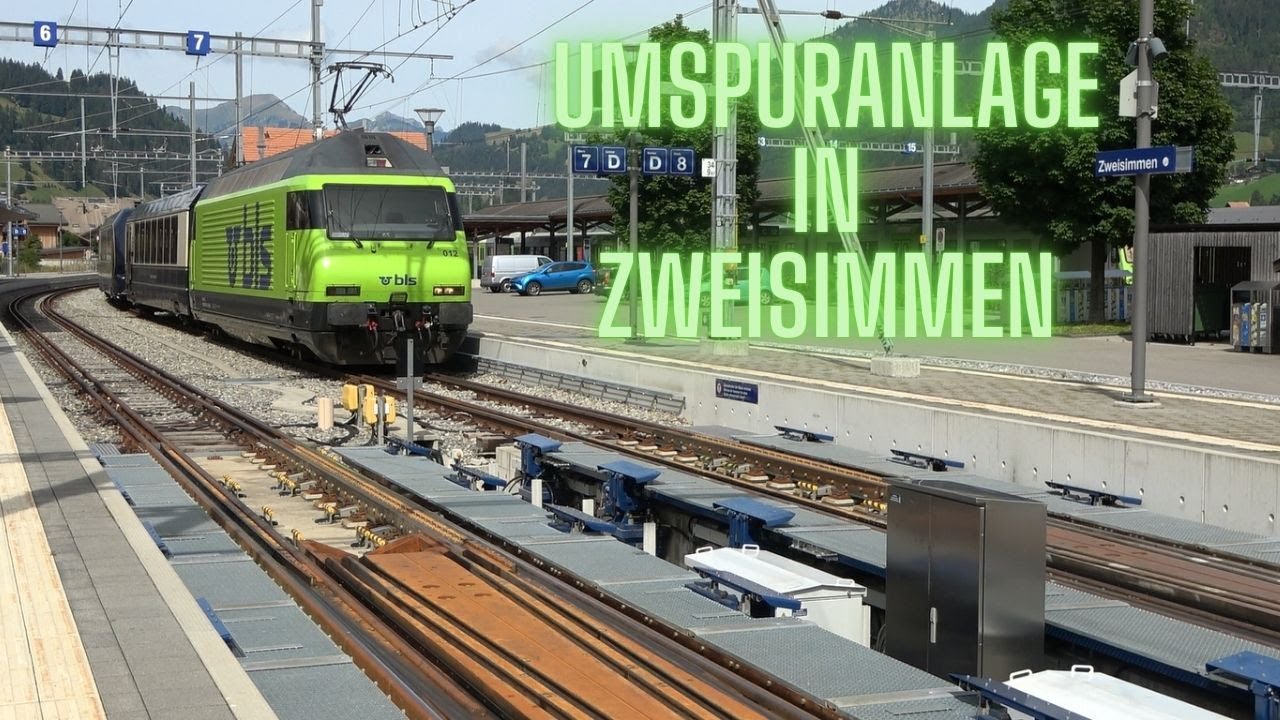 GoldenPass Express auf der Umspuranlage in Zweisimmen