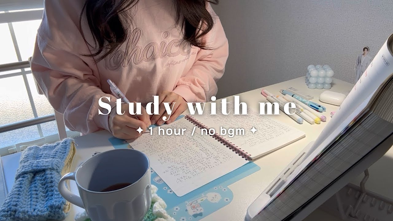 [ study with me ] Учись со мной 1 час pencil asmr / без разговоров, без музыки
