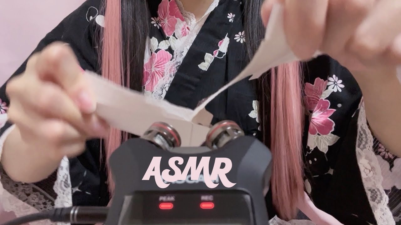 【ASMR】型紙を破る音
