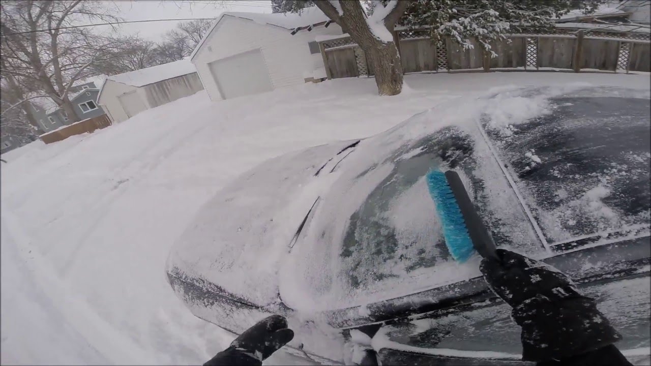 Cleaning snow off my car