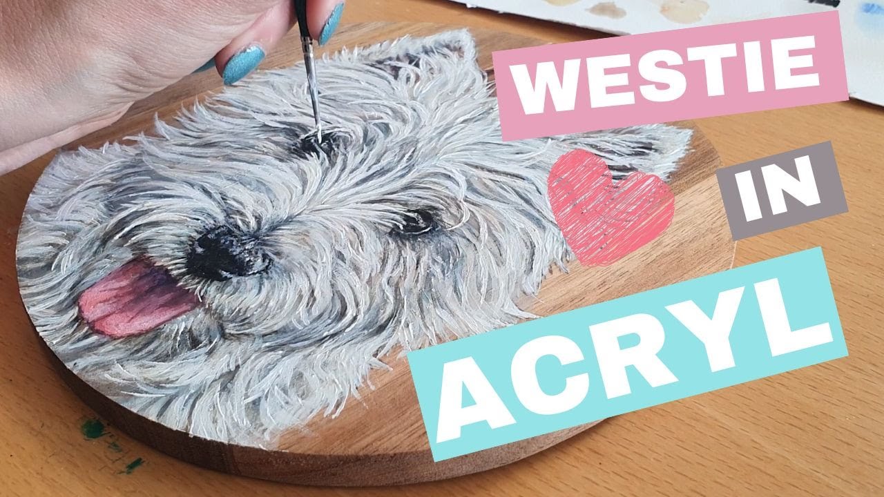Hund mit Acryl malen - Tipps für weißes Fell 🐶❤