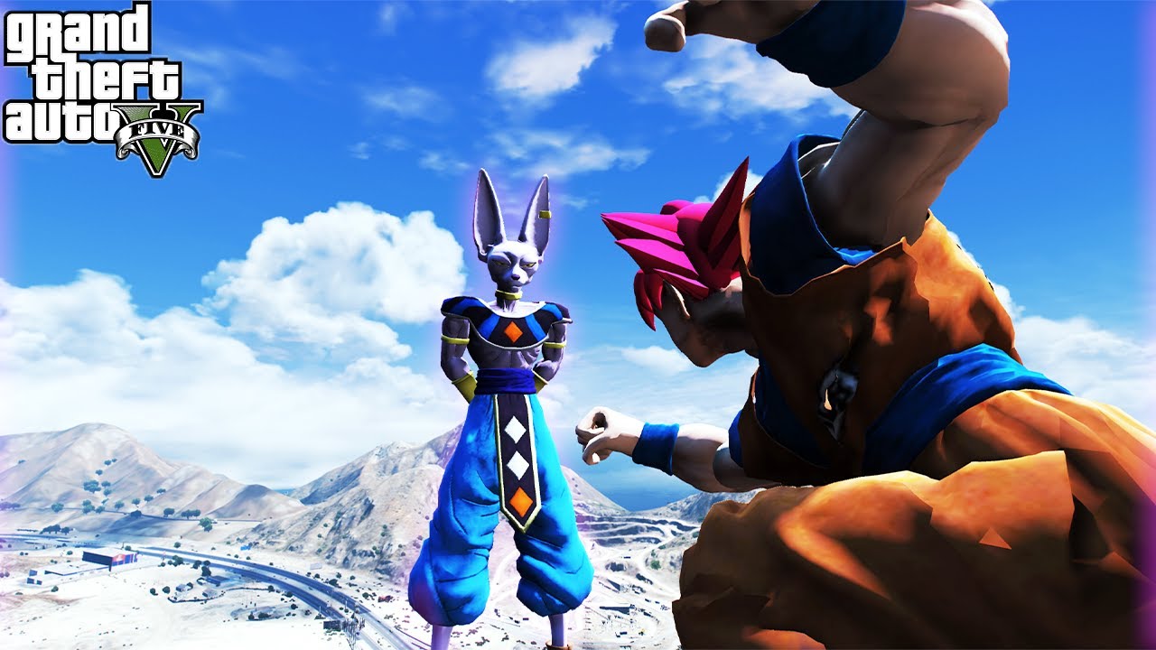 GTA 5 - Goku vs Beerus Bills | God of Destruction | DBZ Battle of Gods | DBZ Mods