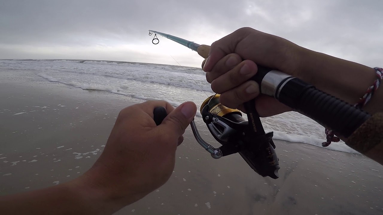 Hooked onto a Bluefish at Kure Beach, NC