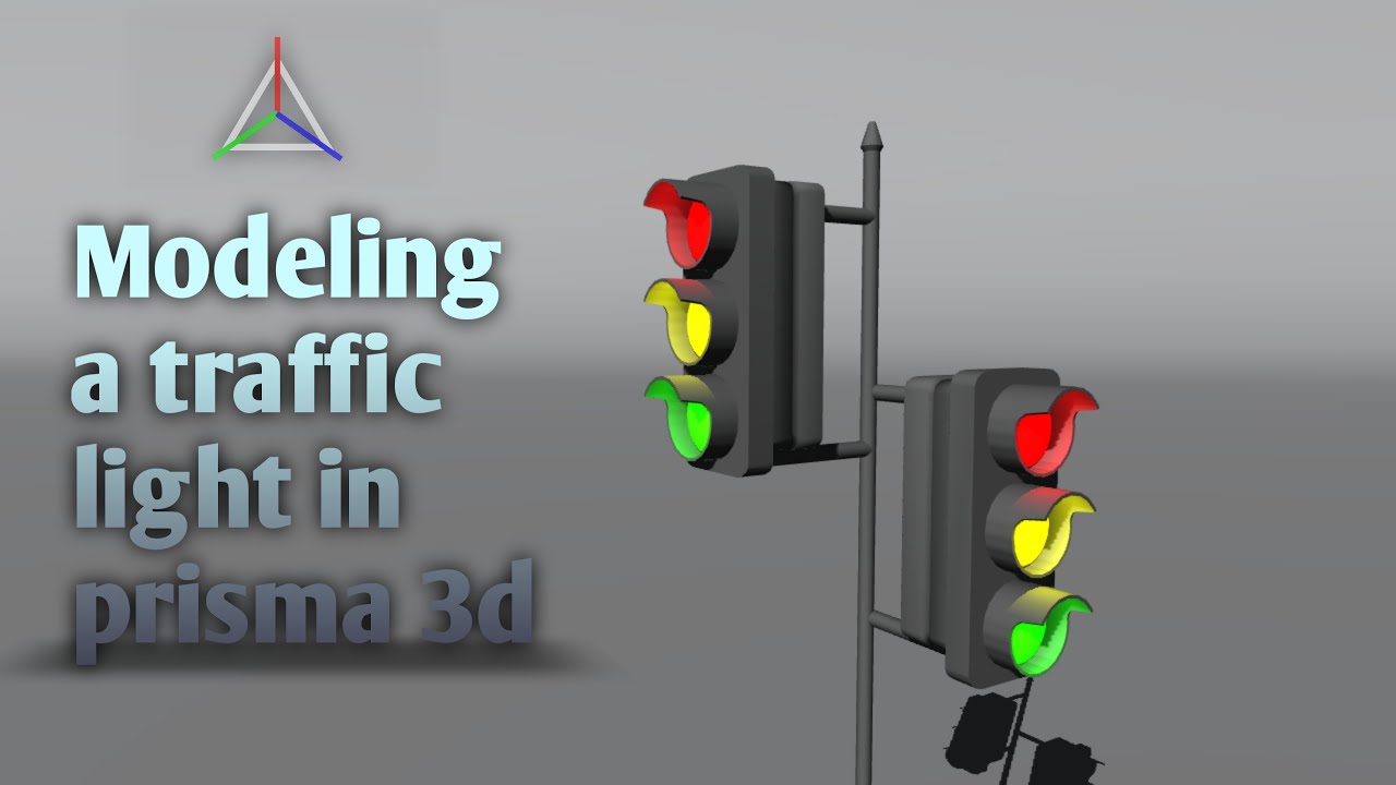 Modeling a traffic light in prisma 3d. timelapse modeling. tutorial in prisma 3d
