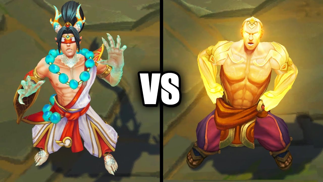Heavenscale Lee Sin vs God Fist Lee Sin Legendary Skins Comparison (League of Legends)