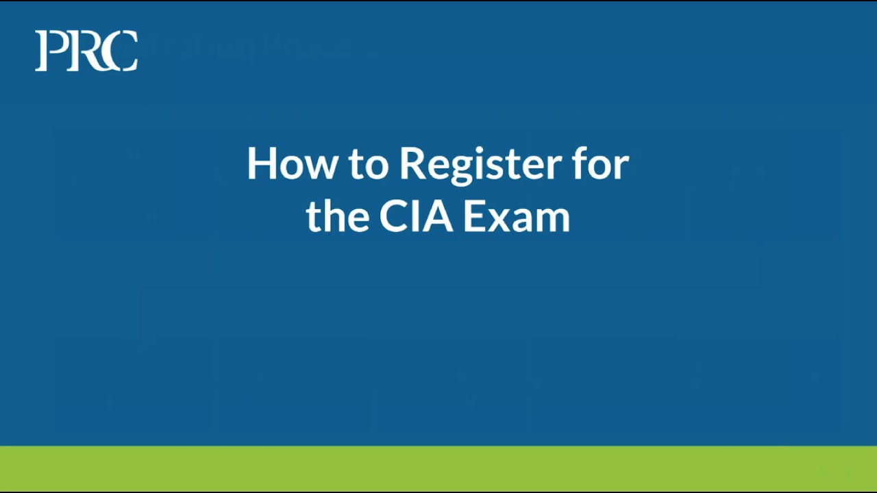 PRC Webinars - How to register for the CIA exam