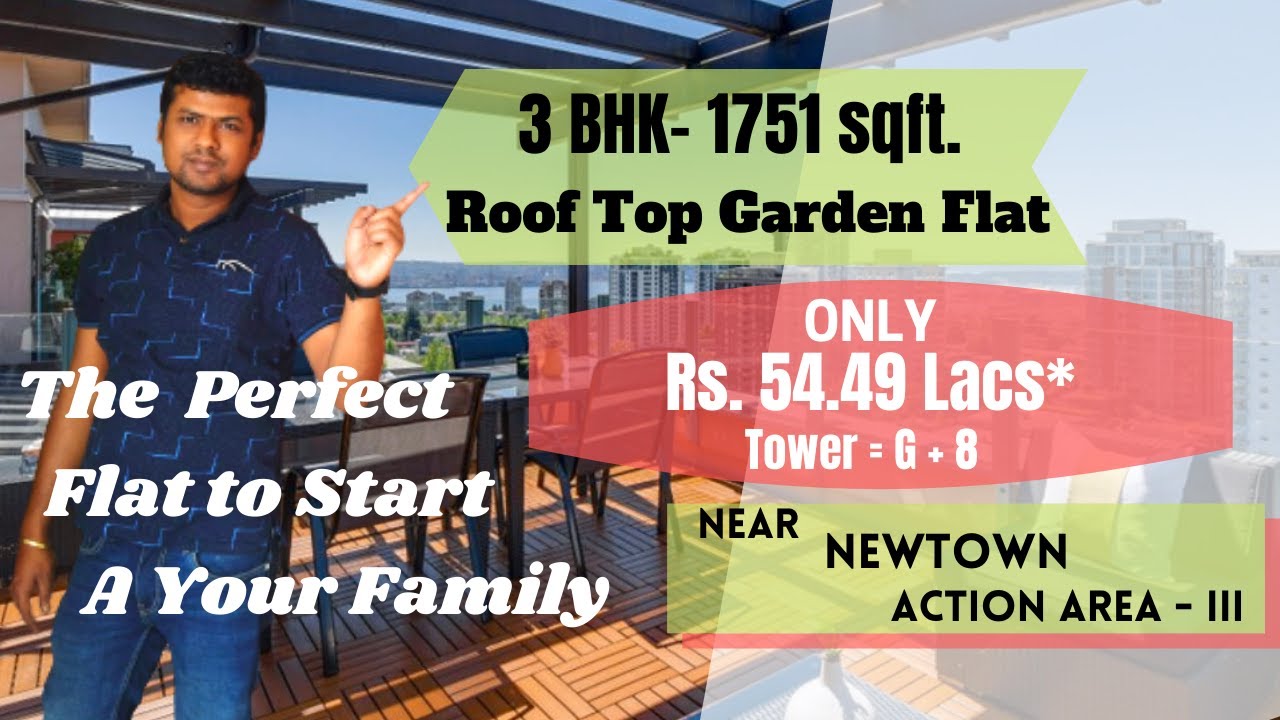 3 BHK(1751sqft)Roof Top Garden Flat Rs.55 Lacs | Flat in rajarhat kolkata | New Projects in Newtown