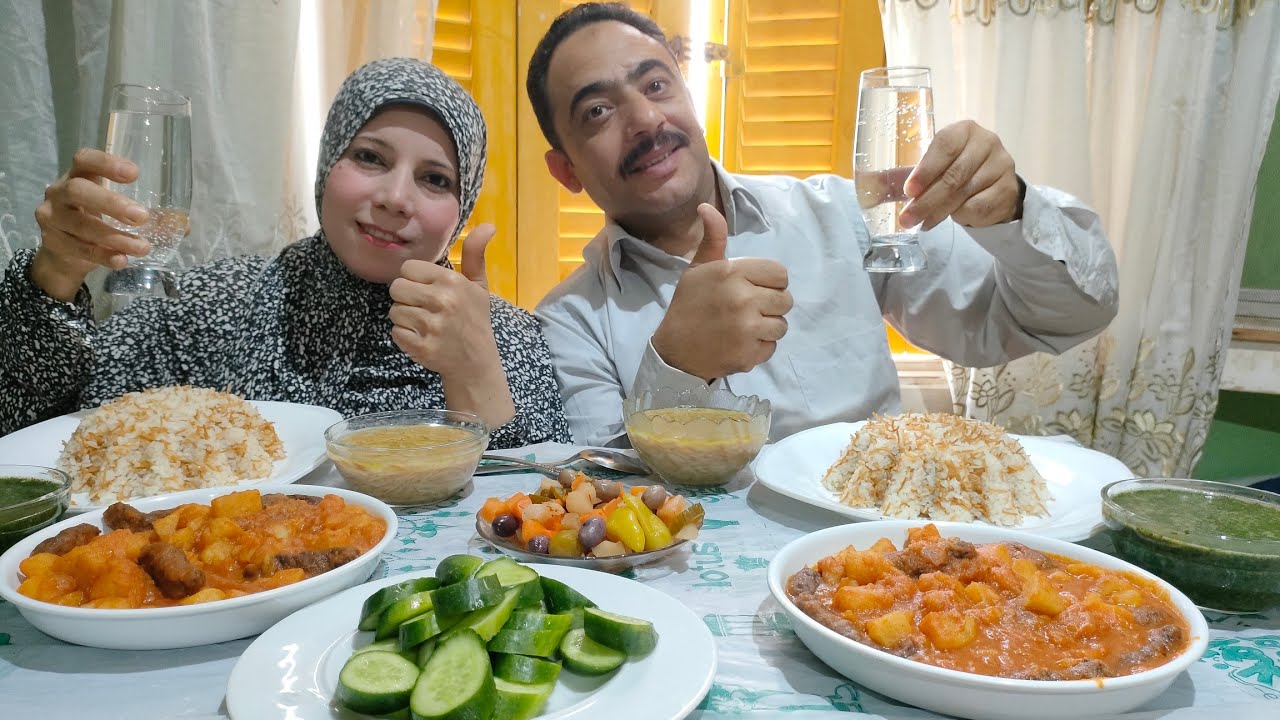 تحدي القوه بطاطس قطع مع كفته الارز ملوخيه ولسان عصفور والعقاب شخبط شخابيط