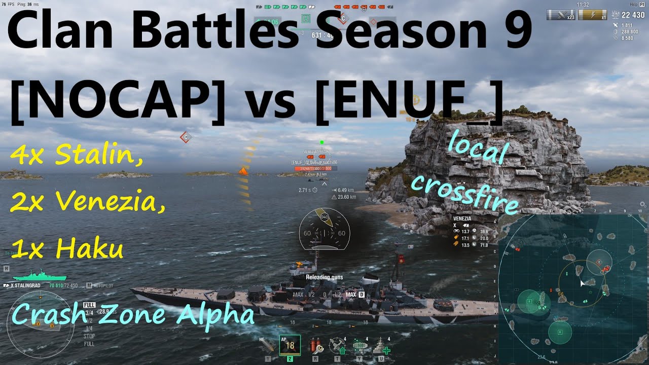 WoWs [NOCAP] vs [ENUF_] 4x Stalingrad on Crash Zone Alpha | Our Clan Battles Season 9