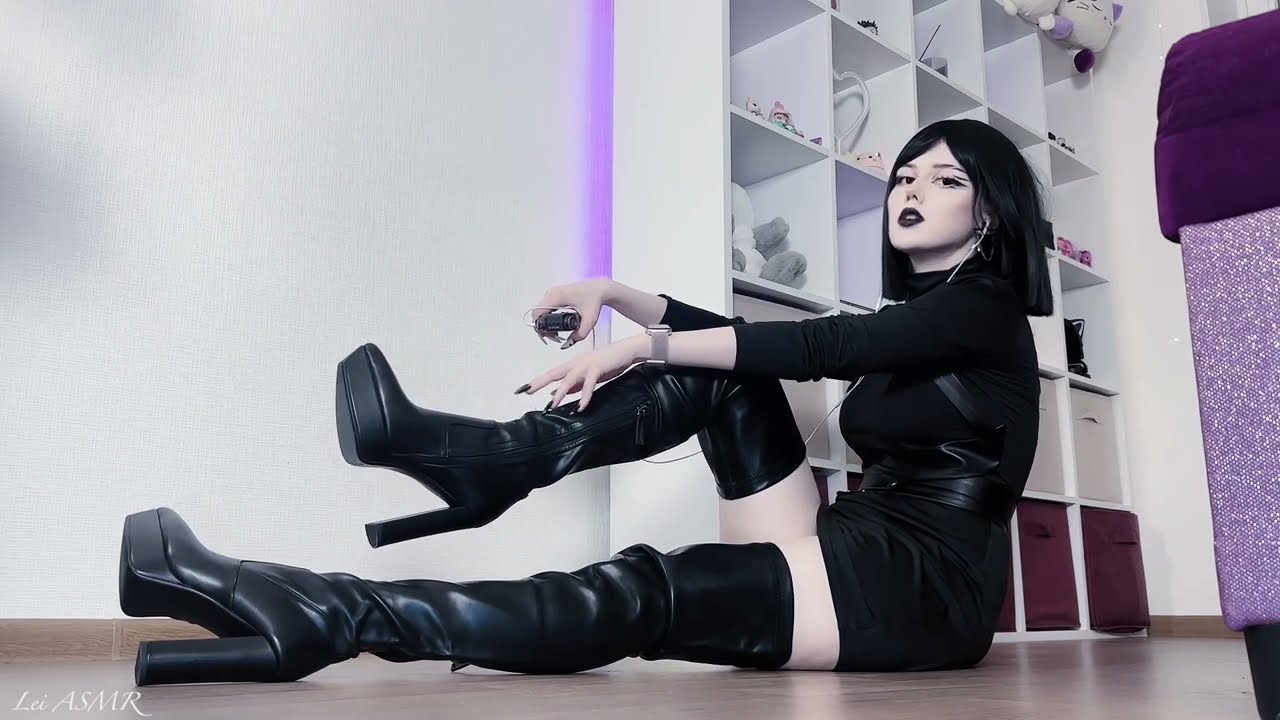 High Heel Leather Boots ASMR 🖤