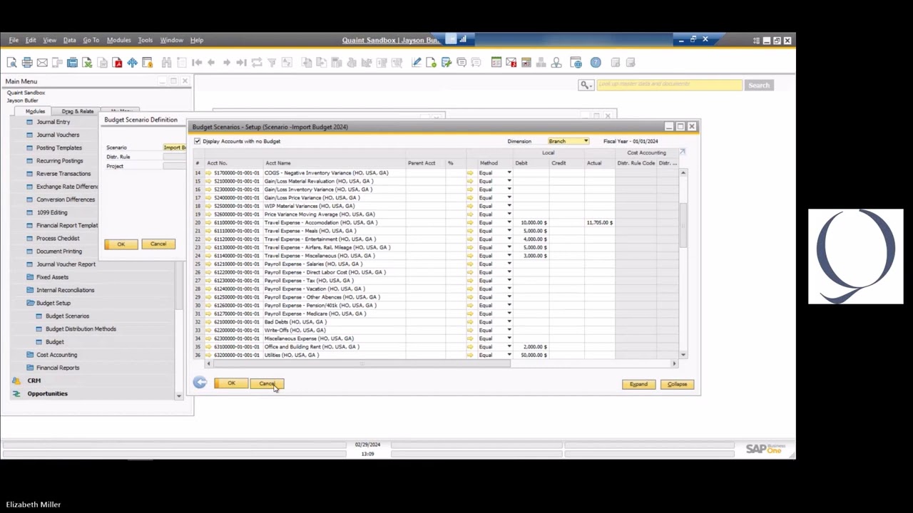 Budget Setup and Reporting | SAP Business One