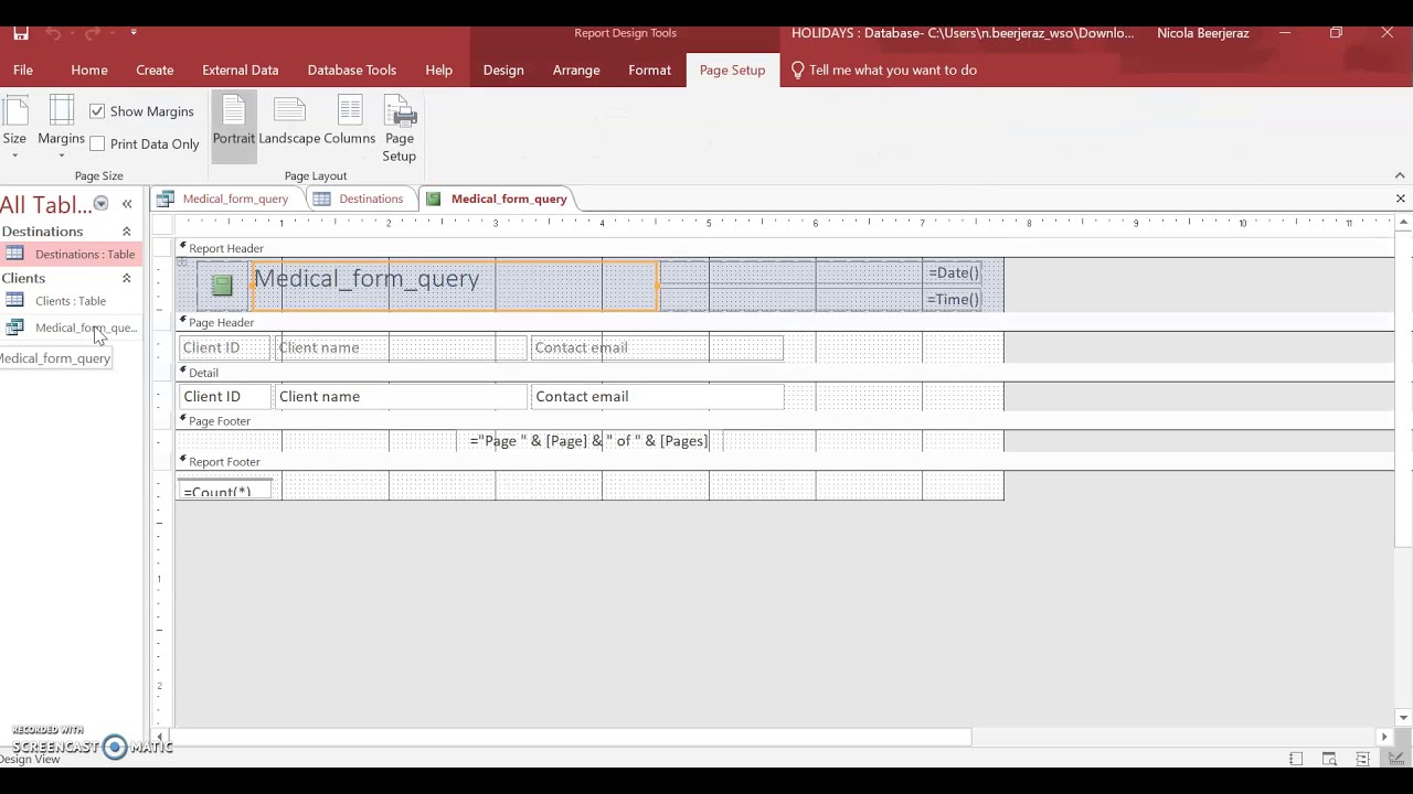 How to create a report based on a query (MS Access)