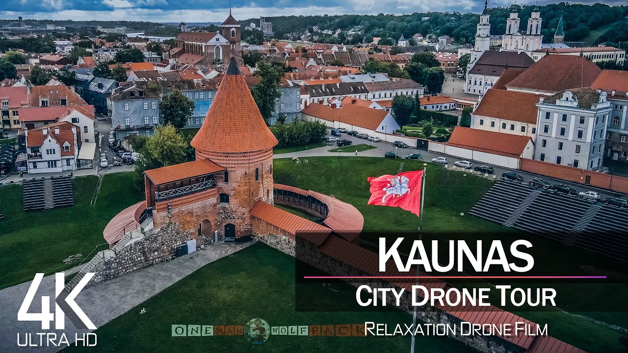 【4K】&frac12; HOUR DRONE FILM: &laquo;Kaunas - Lithuania&raquo; 🔥🔥🔥 Ultra HD 🎵 Chillout Music (2160p Ambient UHD TV)