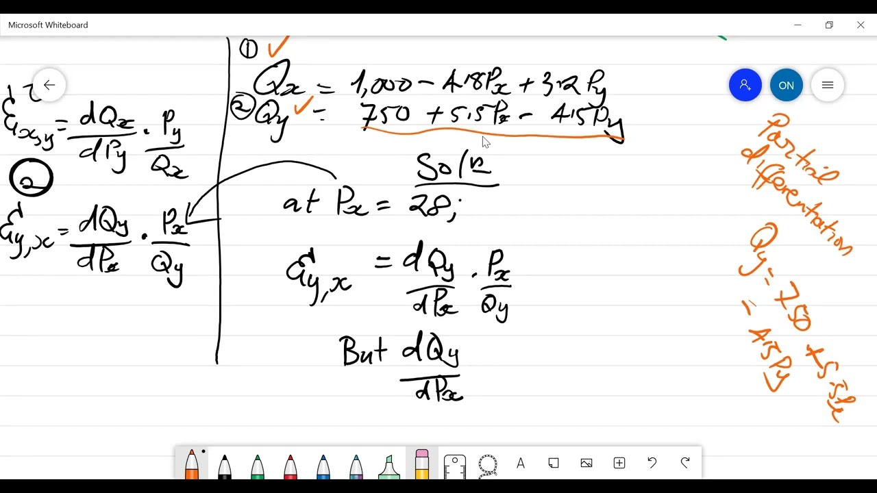 Cross price elasticity calculation, exceptions to law of demand, price determination