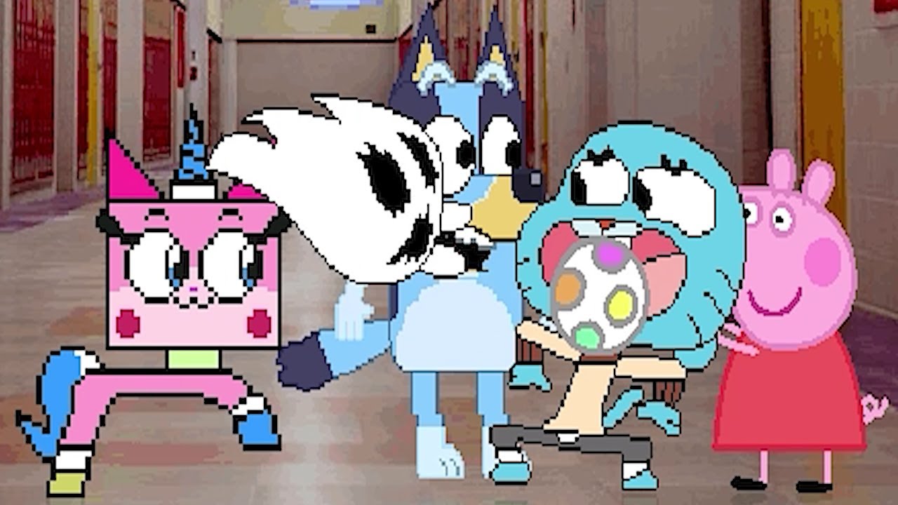 TEAM UNIKITTY & BLUEY VS TEAM GUMBALL & PEPPA PIG | FUNNY GAMING