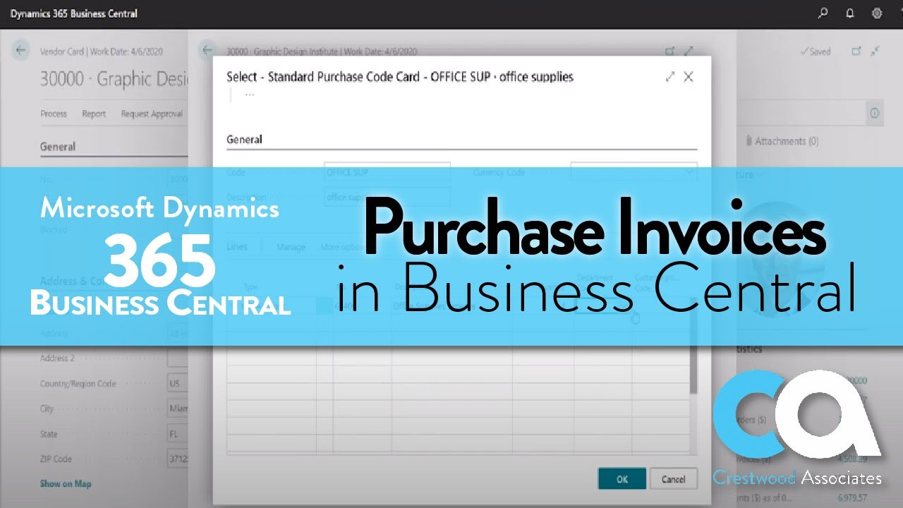 Purchase Invoices in Business Central
