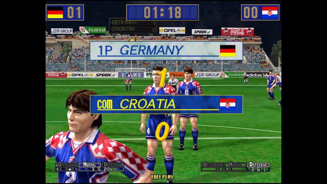 Virtua Striker 2: Version '99 (Germany Arcade Playthrough)