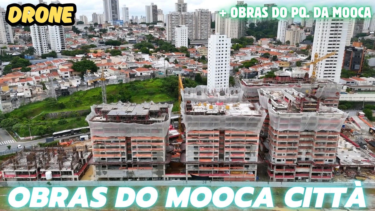 Drone na Mooca: Obras do Parque da Mooca e do Mooca Città - Zona Leste de São Paulo