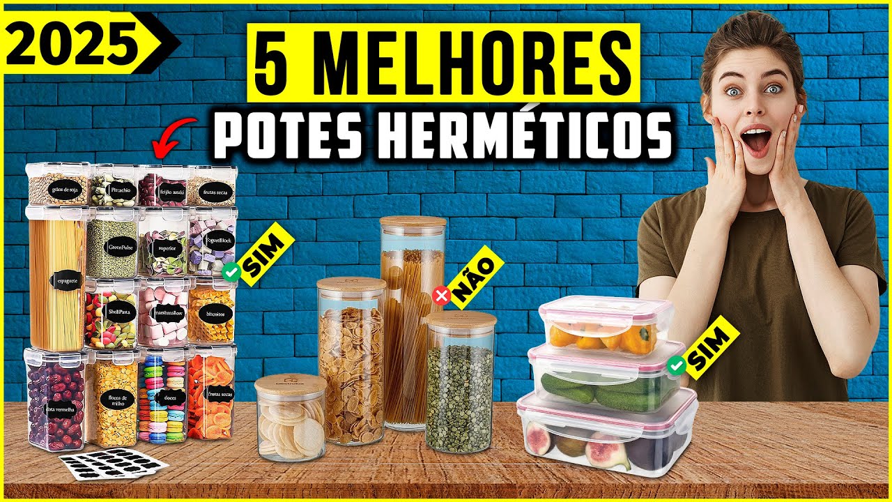 Os 5 Melhores Pote Herm&eacute;tico De 2025! // Tem Potes Electrolux, De Vidro e Outros.