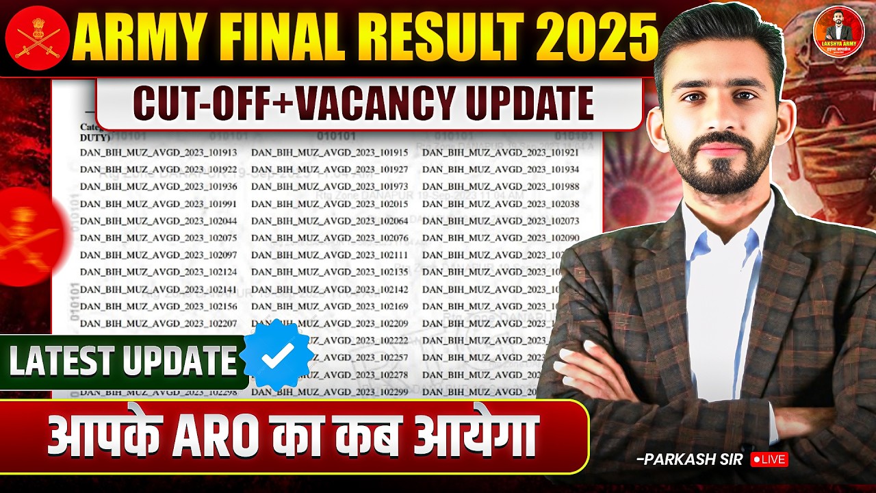GOOD NEWS Agniveer Result 2025-26 OUT  | Army Bharti 2nd Phase Final Result & Safe Score 💯
