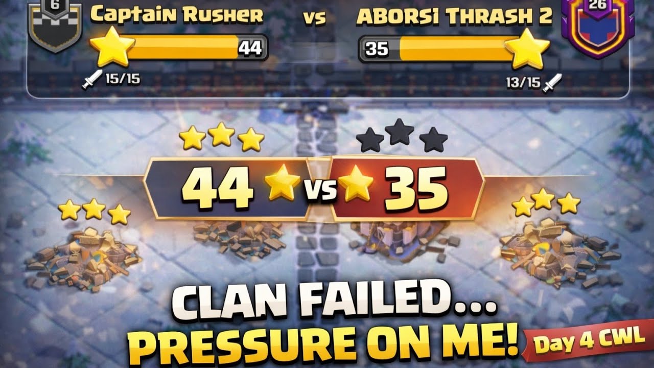CWL Day 4 | Do or Die Attacks 😤 | Pressure On Me | Thrower & Super Yeti Clone Strategy 