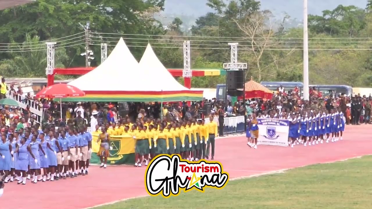 Mawuli School demonstrates their marching skills at the 66 independence parade
