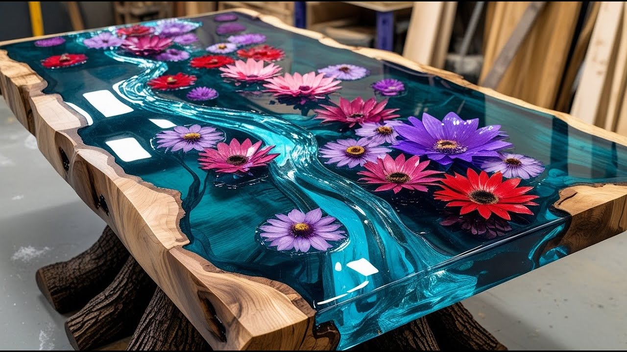 Like a Real River - Create an Epoxy River Table with Natural Elements and Old Wood