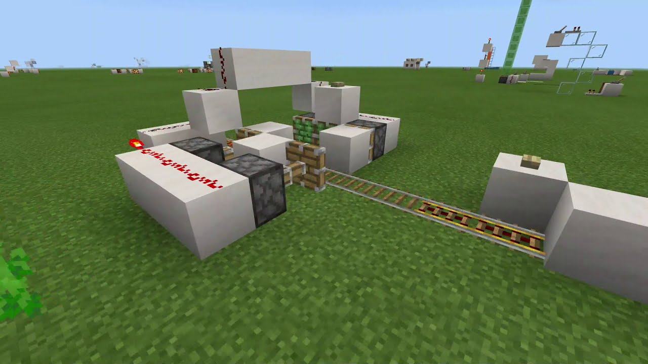 ■　トロッコを一旦停止して発進させる装置　【　マインクラフト統合版 1.16.201　】