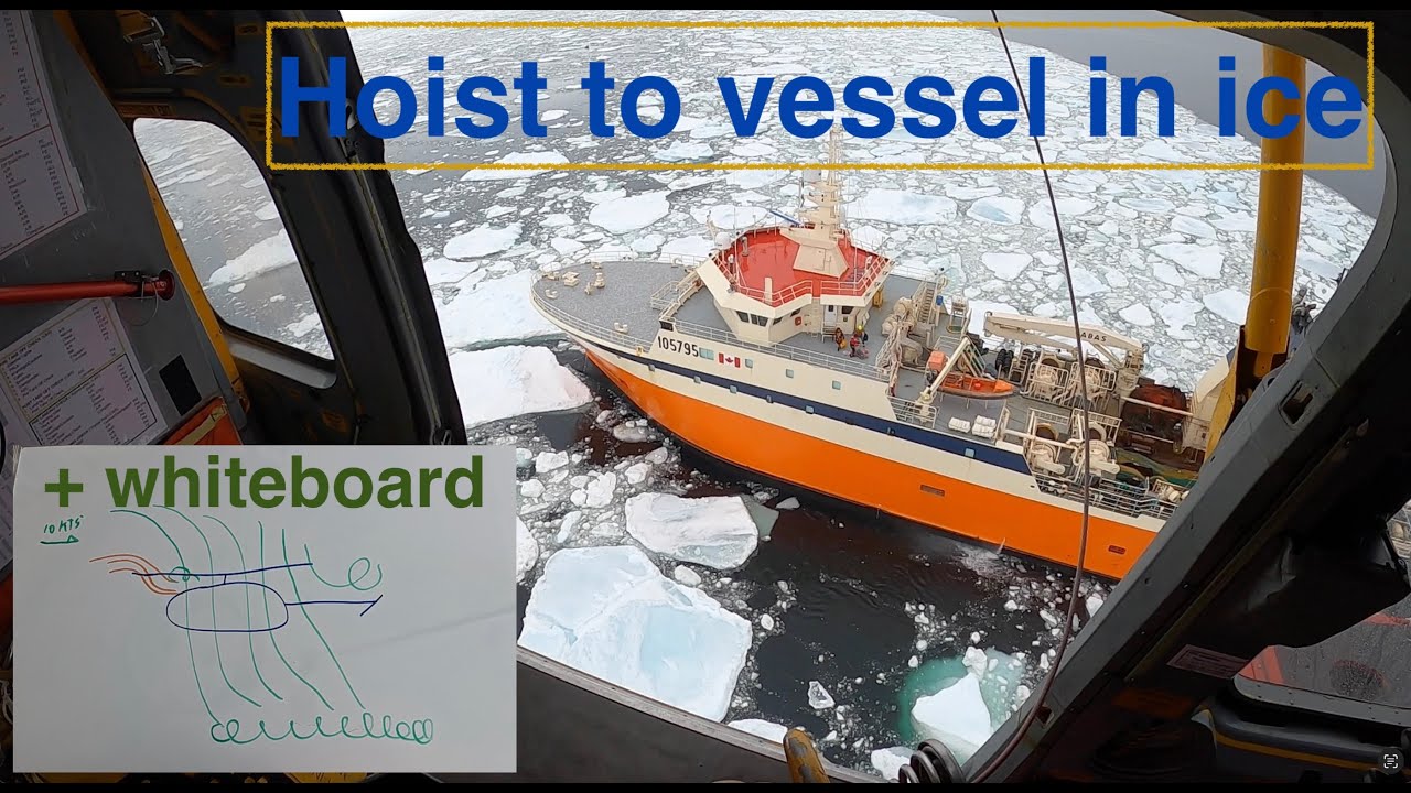 Вертолетный подъемник для медицинской эвакуации в Лабрадорском море.