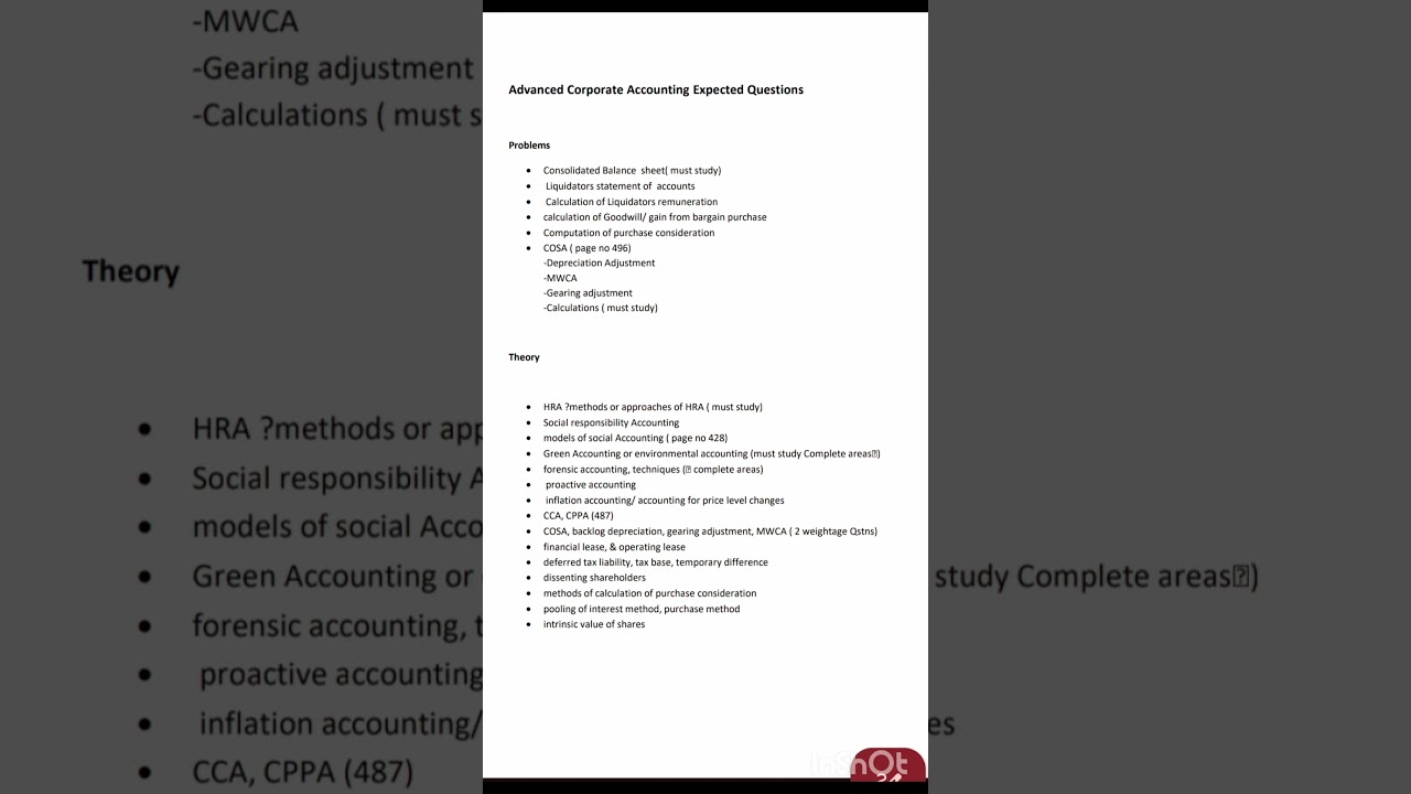 m.com second semester Calicut University Advanced corporate accounting important questions