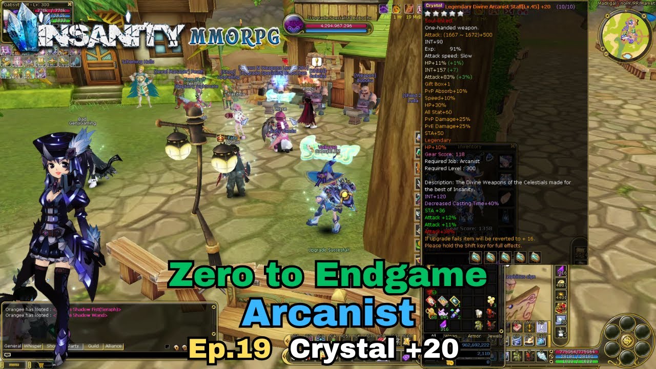 Insanity FlyFF - Arcanist ZTE - Ep.19 - Crystal +20 & Server Buffs