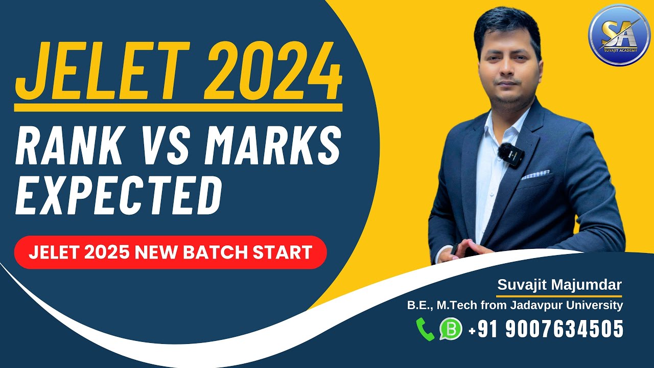 JELET 2024 Expected Marks vs Rank | Jelet 2023 & 2024 Marks vs Rank Compare | JELET 2025 Exam Course