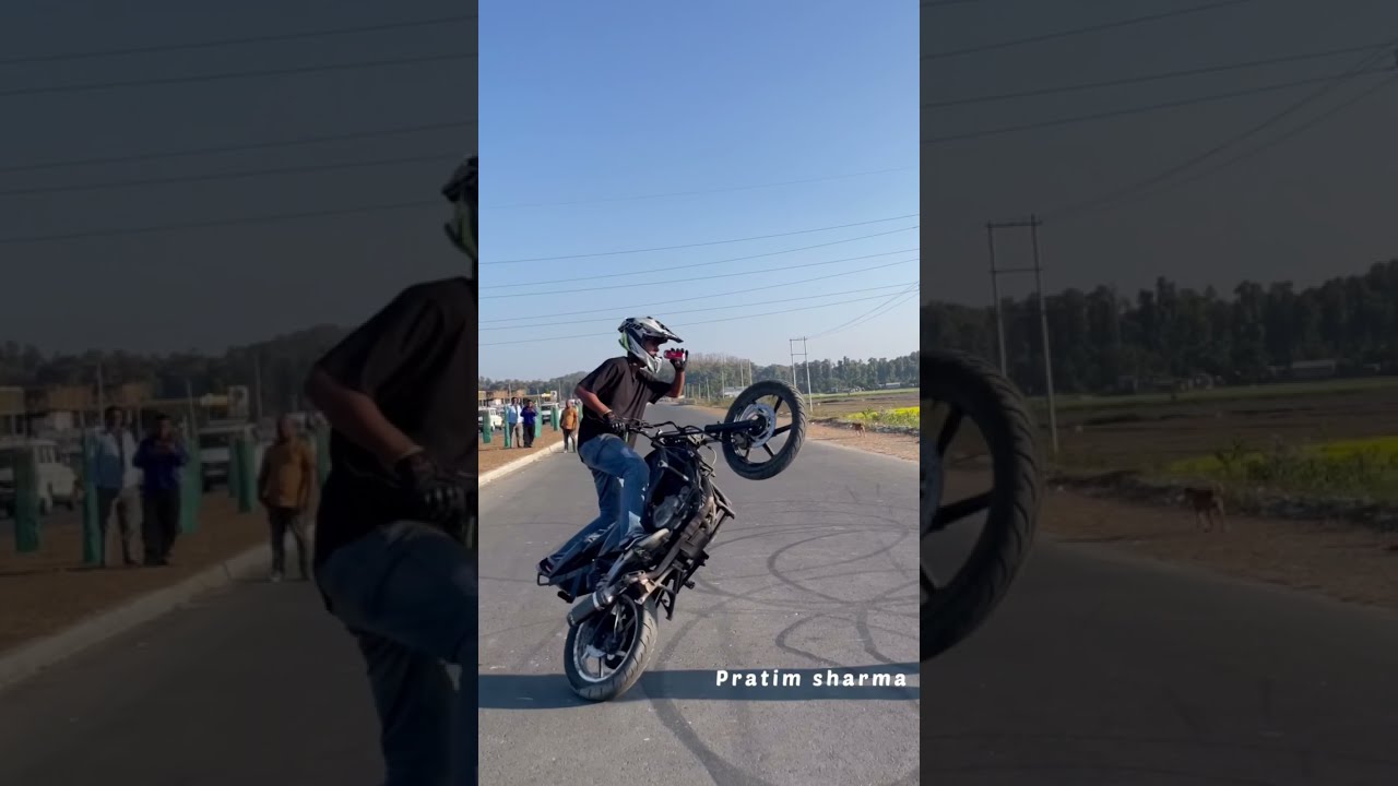 Circle wheelie trick on pulsar220