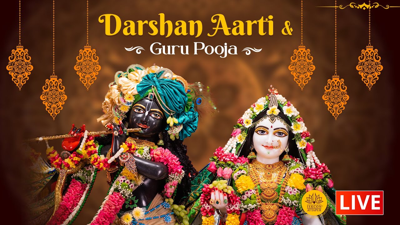 Live Darshan Aarti and Guru Pooja at ISKCON Attapur on 15th February January 2026