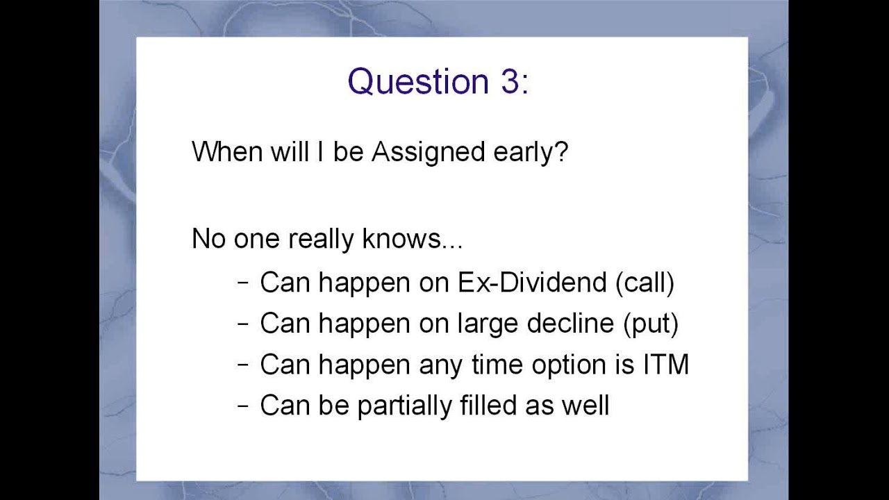 Options 101:  Exercise vs  Assignment