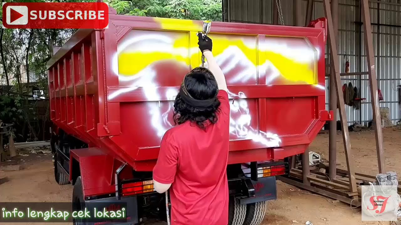 Pak jamari airbrush pemandangan dibak truk (MAUNG BANTEN)