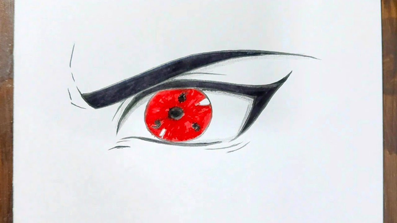 How to Draw Sasuke Sharingan Eye Step by Step | Anime Eyes Drawing Tutorial
