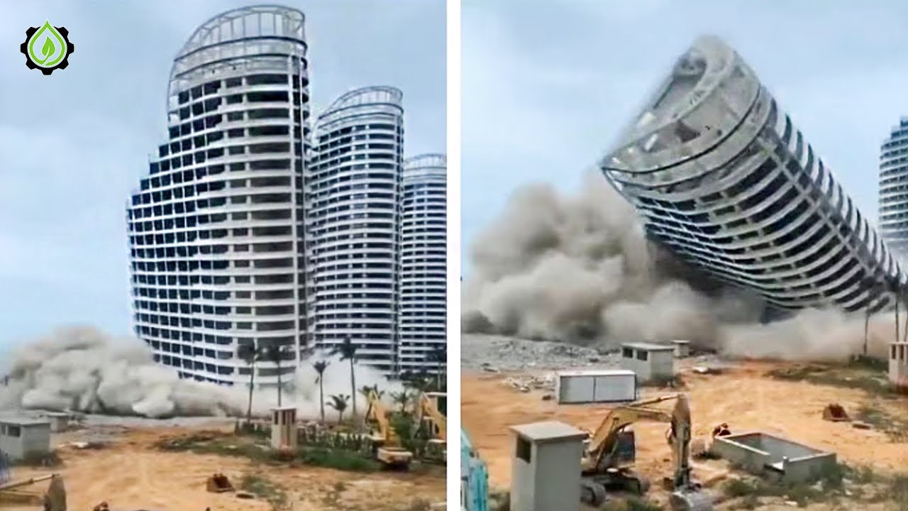 Extreme Fastest Building Demolition Compilation | Amazing Dangerous Crane Operator Skills #20