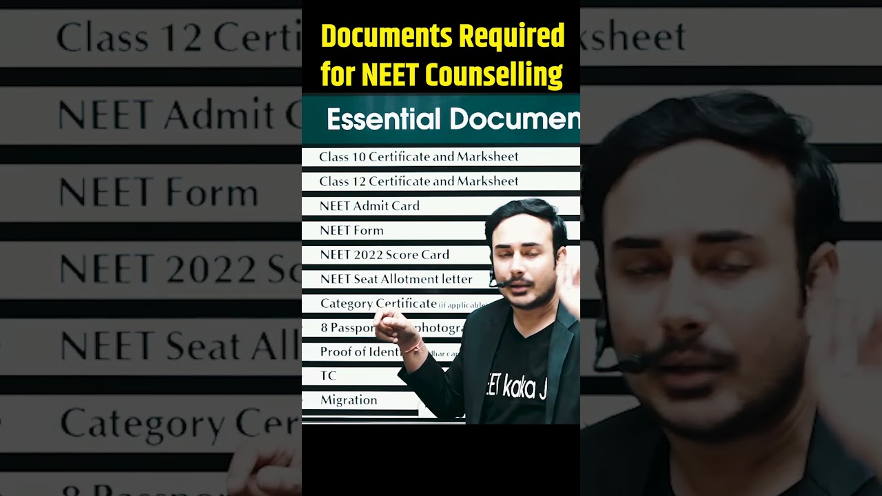 Documents Required for NEET Counselling 2023 | MBBS | BDS | AYUSH | BAMS | BHMS | Veterinary