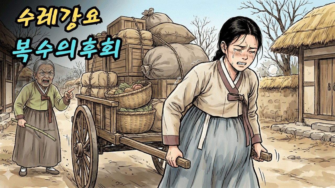 시어머니는 임신한 며느리에게 수레를 끄는 일을 강요했고, 며느리의 복수로 시어머니는 자신의 행동을 후회하게 되었다. |민담 |전설 |설화 |옛날이야기 |오디오북