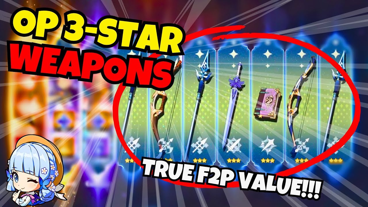The BEST 3 Star Weapons in Genshin - OP F2P VALUE!!!