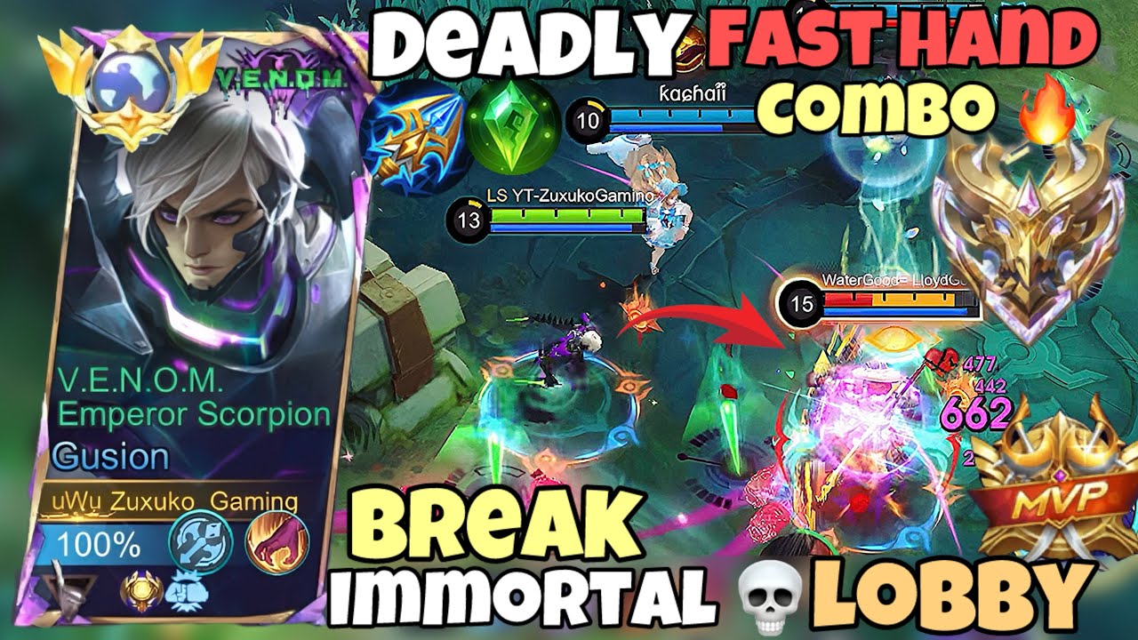 GUSION РАЗНОСИТ ЛОББИ ВЫСОКОГО РАНГА ⚡ | Безумный билд на урон | ZUXUKOGAMING |