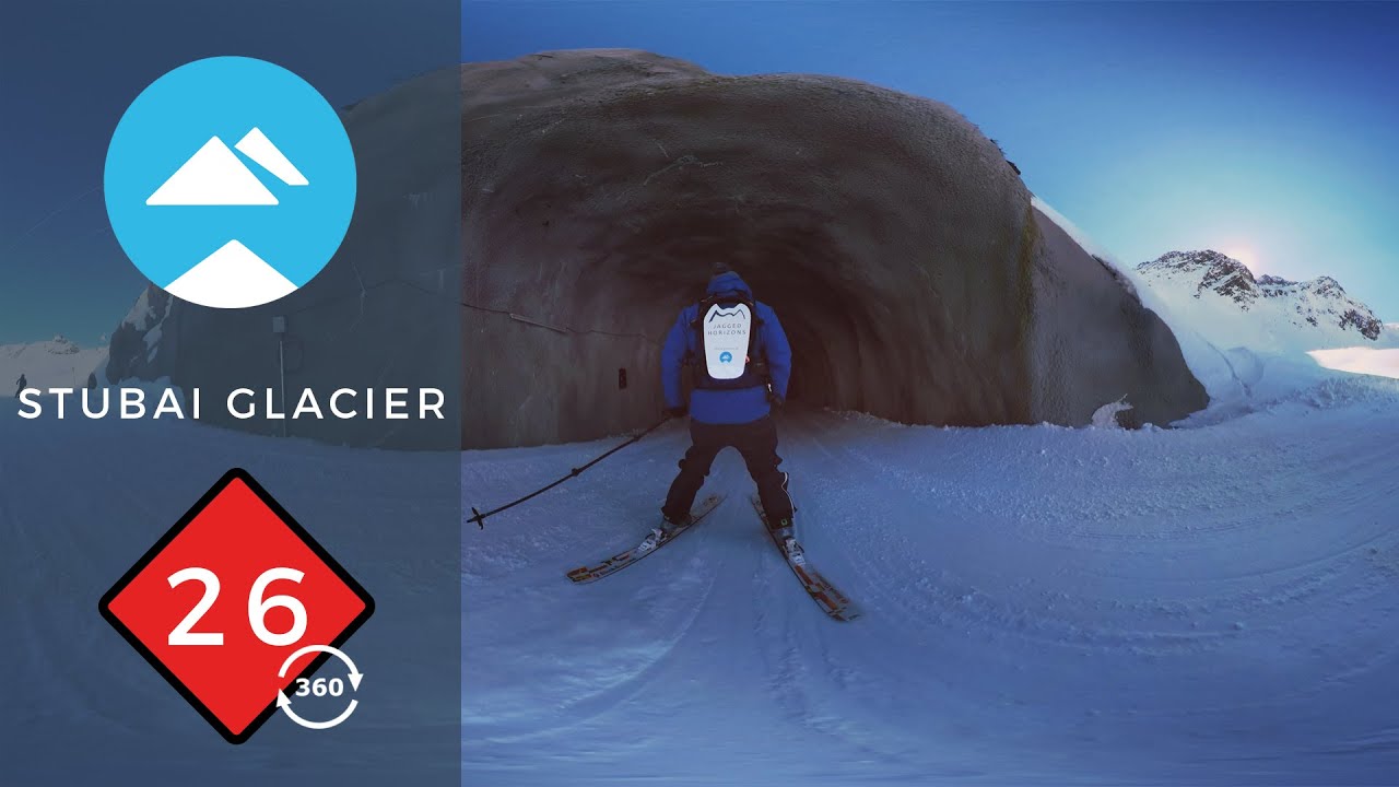 Ski route 26 Fernau - 360 VR | Stubai Glacier, Austria | Piste View