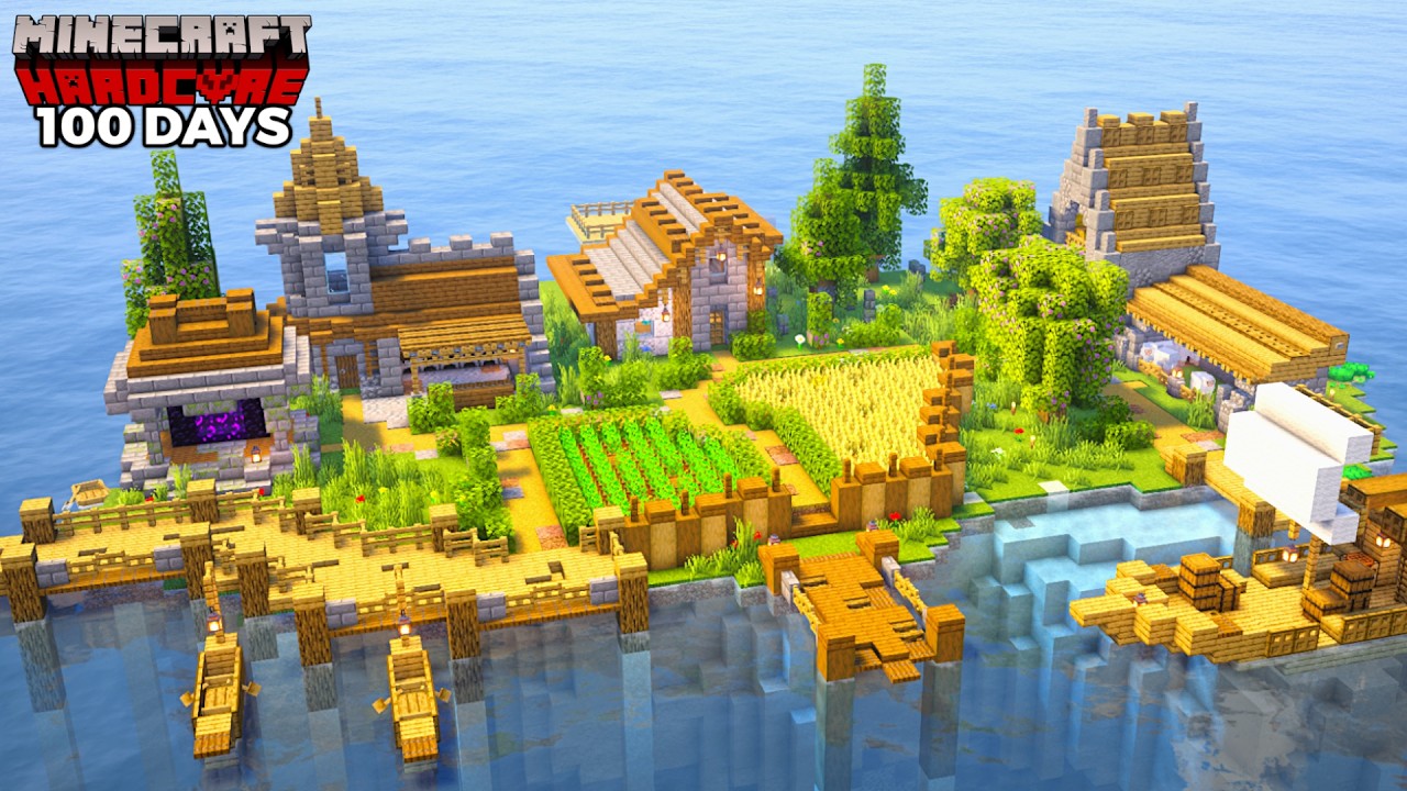 I Survived 100 Days STRANDED on an Island in Hardcore Minecraft