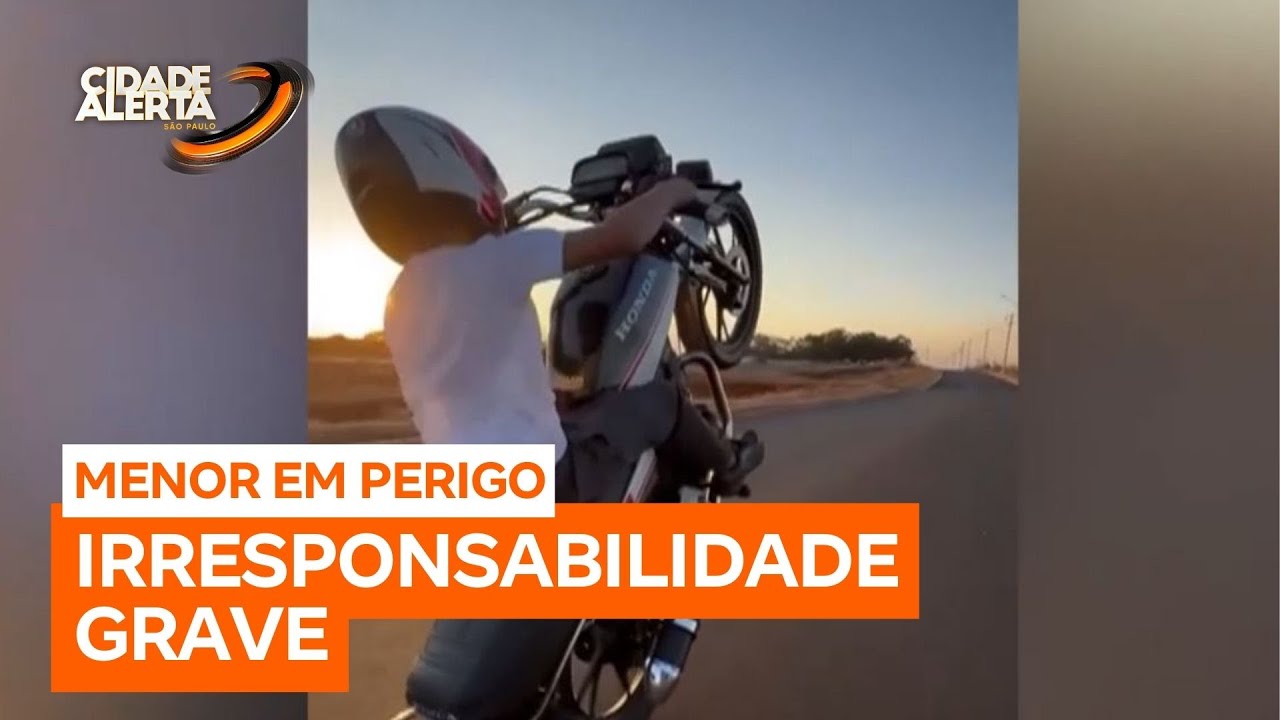 Menino de 10 anos é flagrado pilotando moto em Ribeirão Preto (SP)