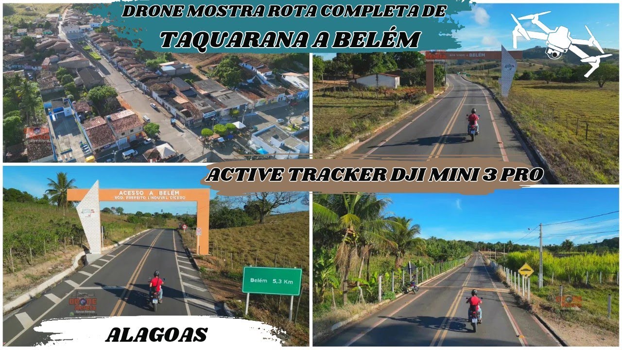 DRONE MOSTRA PERCURSO COMPLETO SAINDO de TAQUARANA até CIDADE de BELÉM, AL #activetrack #djimini3pro
