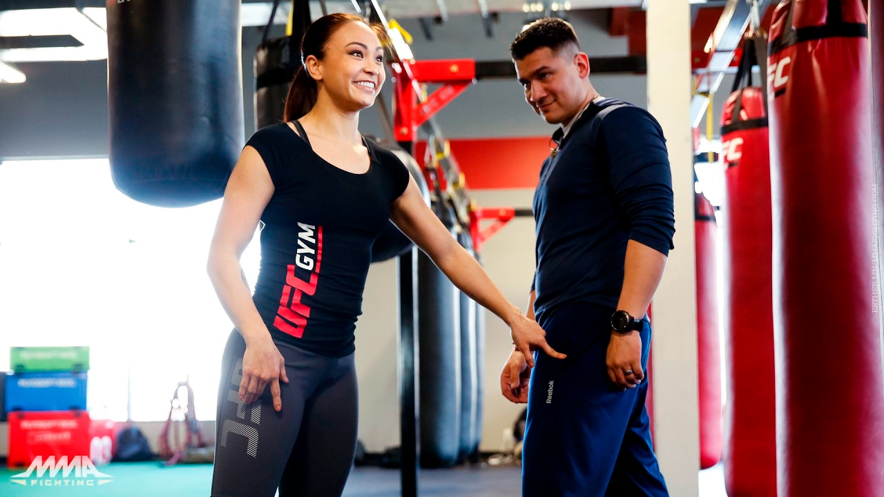 Michelle Waterson Demonstrates Variety of Kicking Techniques