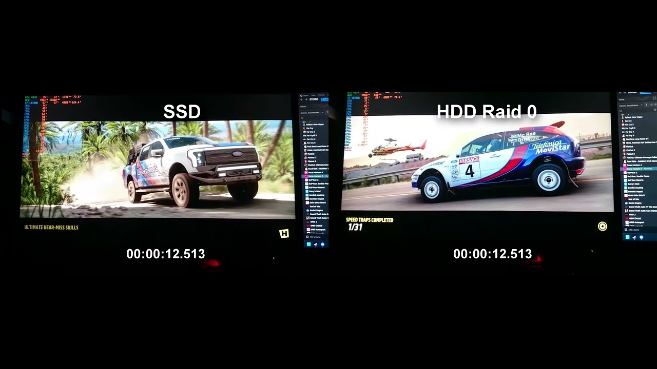 HDD raid 0 vs sata SSD speed test | ROUND 3 | FH5 Load time