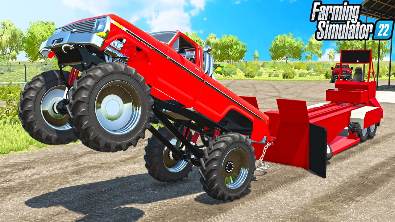 WHEELIE IN MONSTER TRUCK TRACTOR PULL | Farming Simulator 22